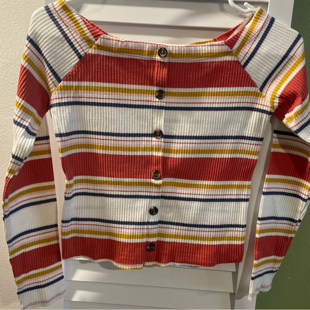 Arizona Jean Company Striped Crop Top - Medium
